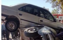 تصادف عجیب چهار خودرو در شهر رفسنجان/پرواز پژو ۴۰۵