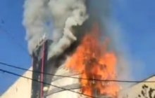 آتش‌سوزی گسترده در یک برج تجاری در شهر کرمان